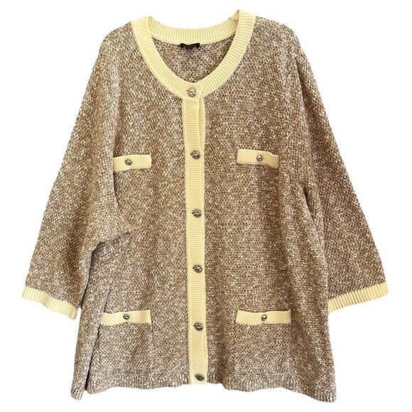 J Jill Wearever Sweater Jacket Sz 4X Classy Career Professional Old Money Preppy - Picture 1 of 11